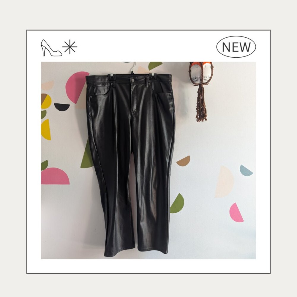 Vegan Leather Straight Cut Pants